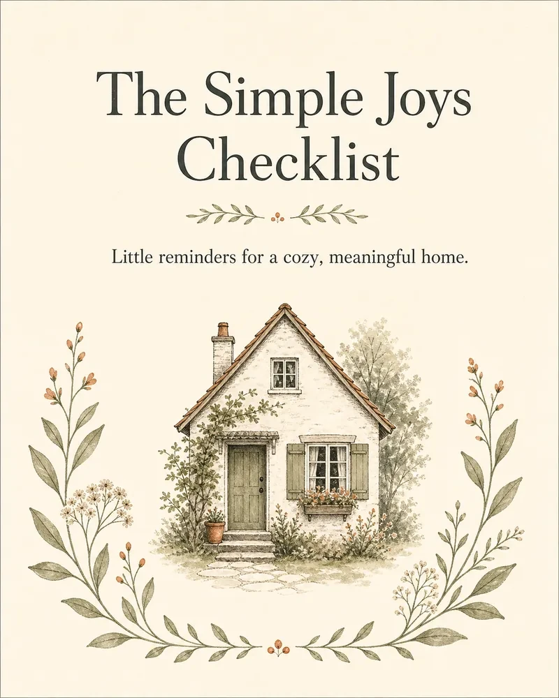 Cover of The Simple Joys Checklist free printable.
